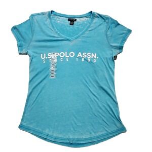 U.S.POLO Women's Sizes Small Tie Dye Short Sleeve V-Neck Shirt